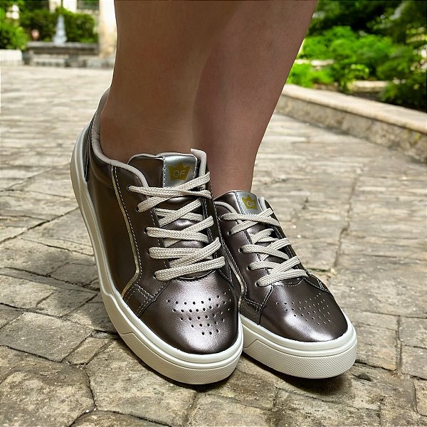 Tênis Cadarço Olivia Prata Onix