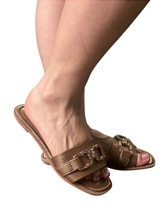 Chinelo Fivela Bronze
