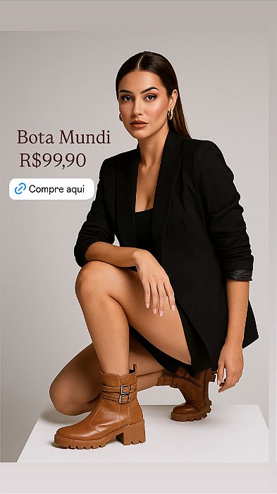 Bota Coturno Mundi Caramelo