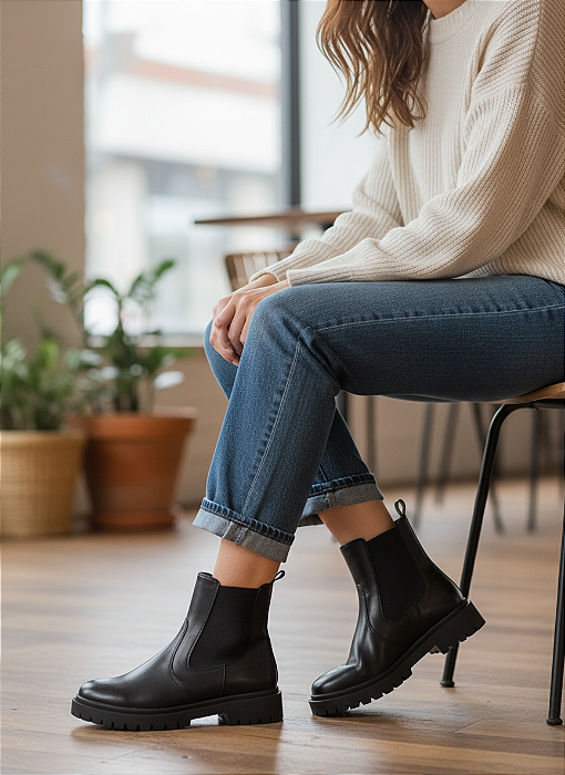 Bota TRATORADA Chelsea Preta