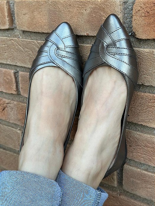 Sapatilha Bico fino Arizona Prata Onix