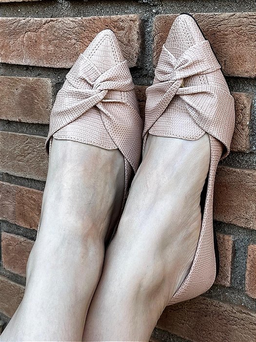 Slipper Bico FIno Croquinho Nó Nude