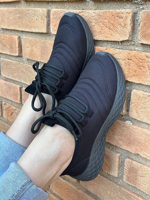 Tênis Meia Bordado All Black