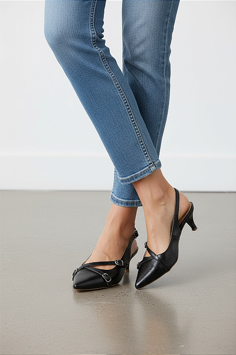 Scarpin Slingback Preto