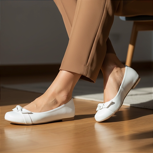 Sapatilha Redonda Lacinho Branca