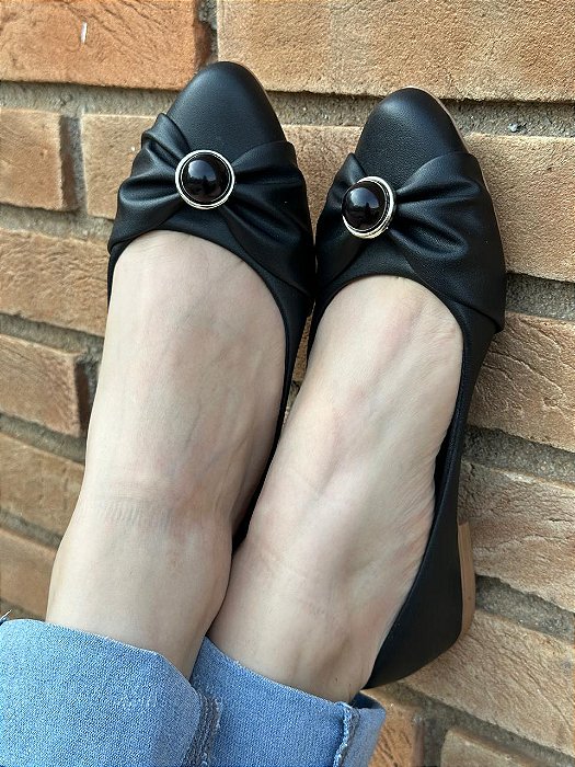 Sapatilha Oval Pedra Preta