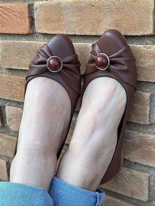 Sapatilha Oval Pedra Café