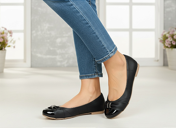 Sapatilha Redonda Comfort Capadócia Preta