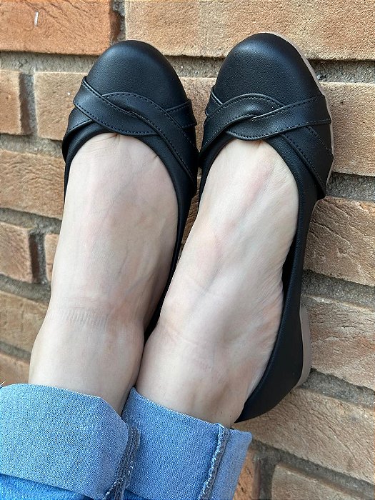 Sapatilha Comfort Redonda Arizona Preta