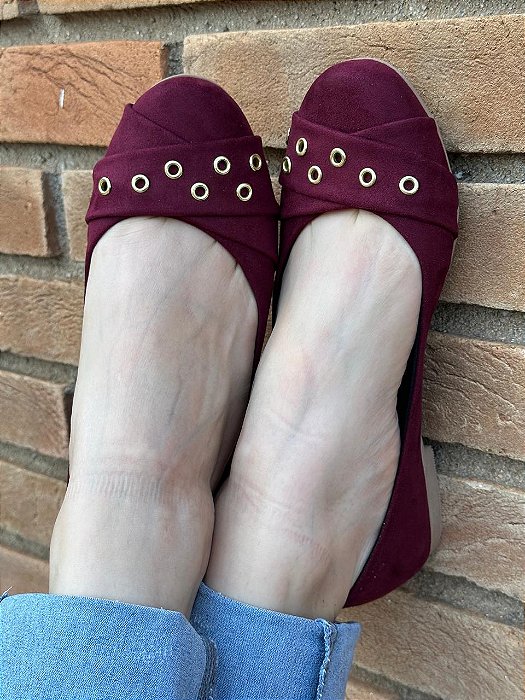 Sapatilha Comfort Redonda Ilhós Marsala