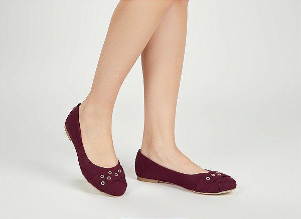 Sapatilha Comfort Redonda Ilhós Marsala