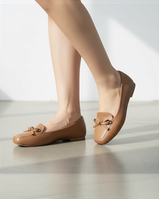 Mocassim Comfort Lacinho Caramelo