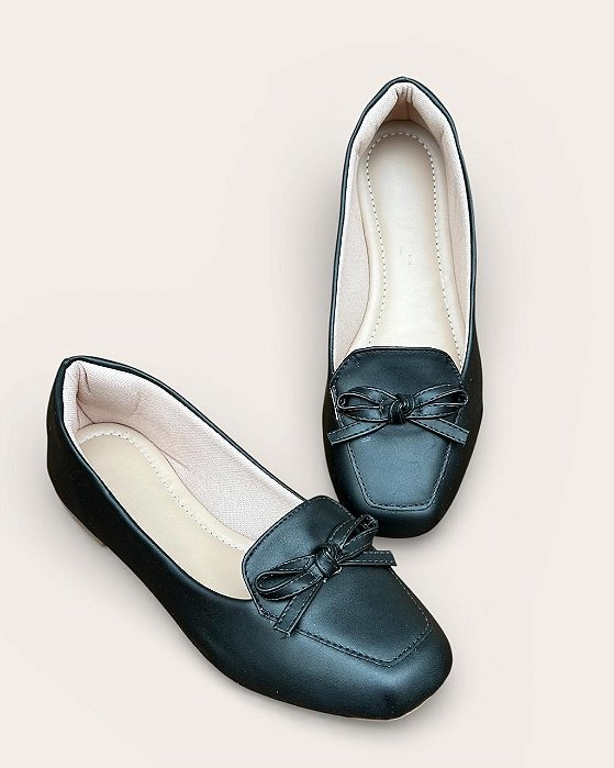Mocassim Comfort Lacinho Preto