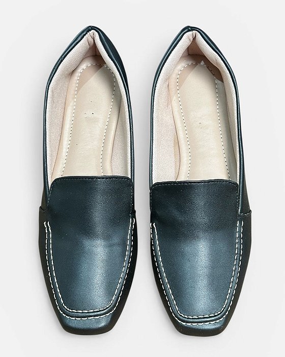 Mocassim Comfort Bordado Preto