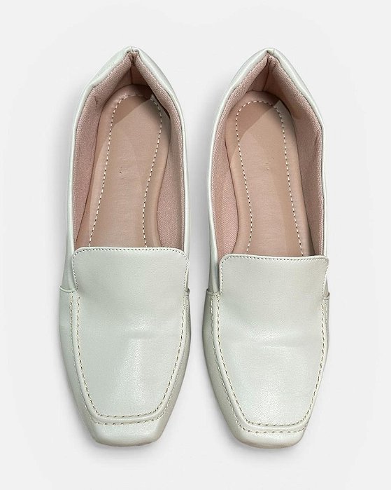 Mocassim Comfort Bordado Off-White