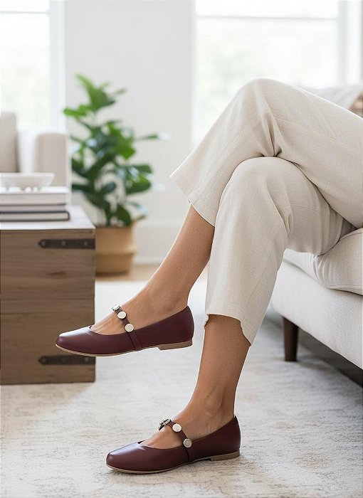 Sapatilha Comfort Redonda Turquia Marsala