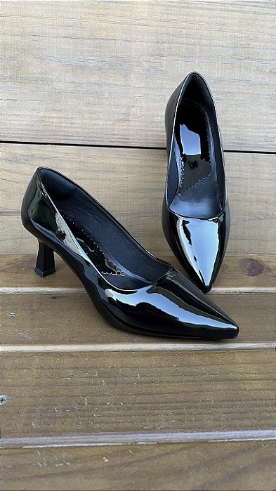 Sapato Scarpin Salto Taça VERNIZ Preto