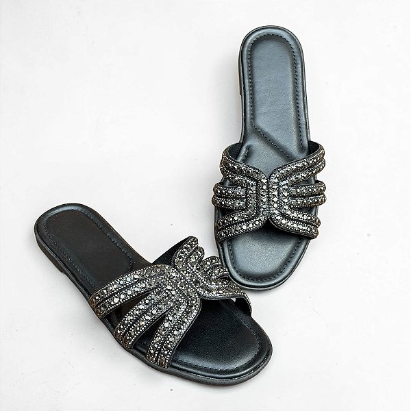 Chinelo RASTEIRA Dubai PedrariaPreta