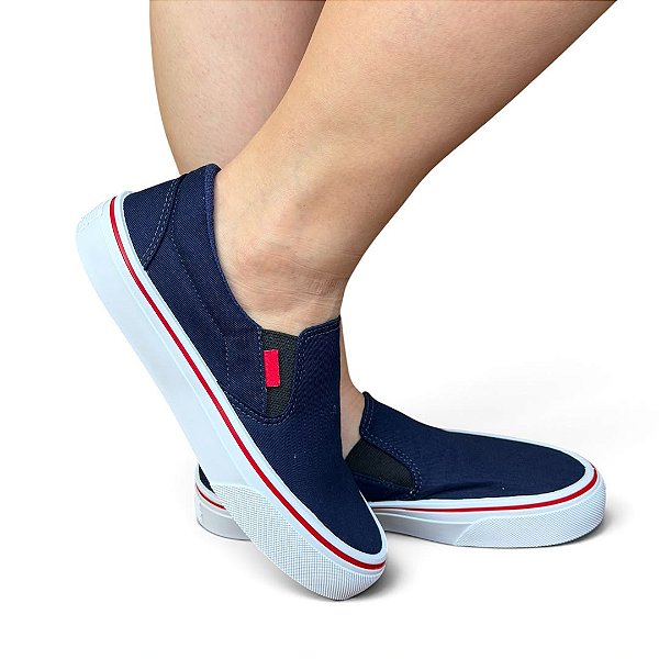 Slip On Old School Azul Marinho