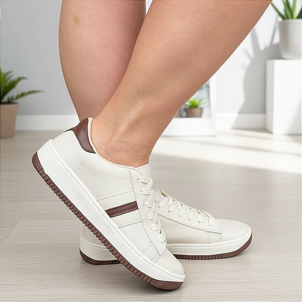 Tênis Cadarço Urban Off-White/Terra