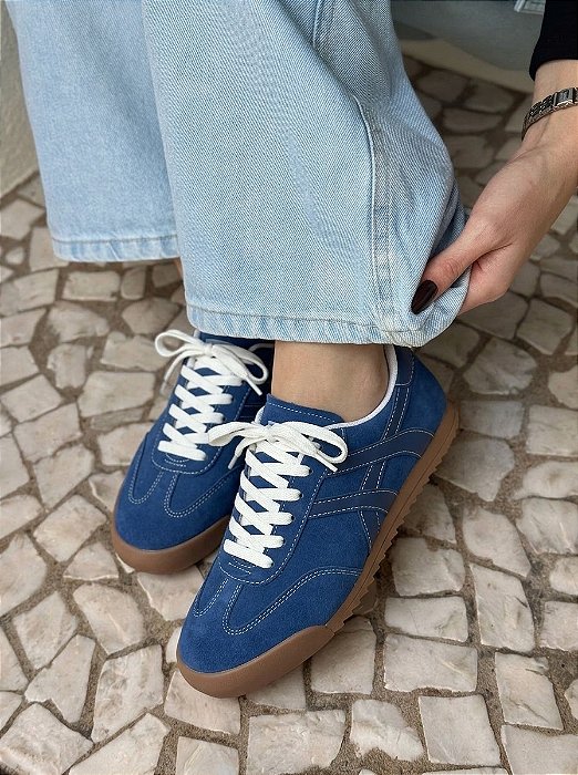 Tênis Cadarço Casual Azul Royal