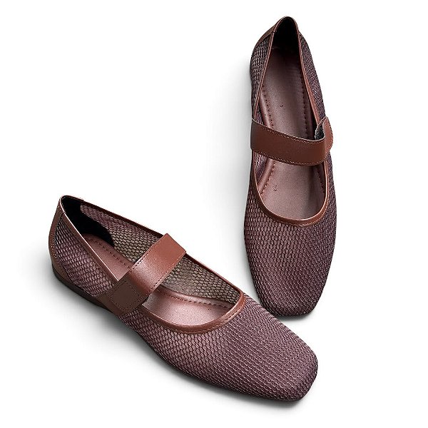Sapatilha Telinha Lisa Velcro Café