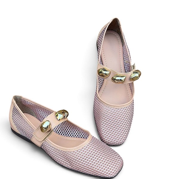 Sapatilha Telinha DETALHE Velcro Nude