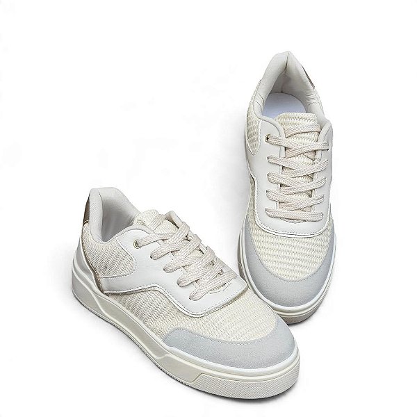 Tênis Cadarço Comfort Tricê Off-White