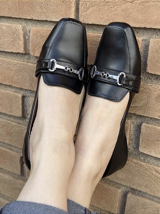 Mocassim Comfort Júpter Fivela Preto