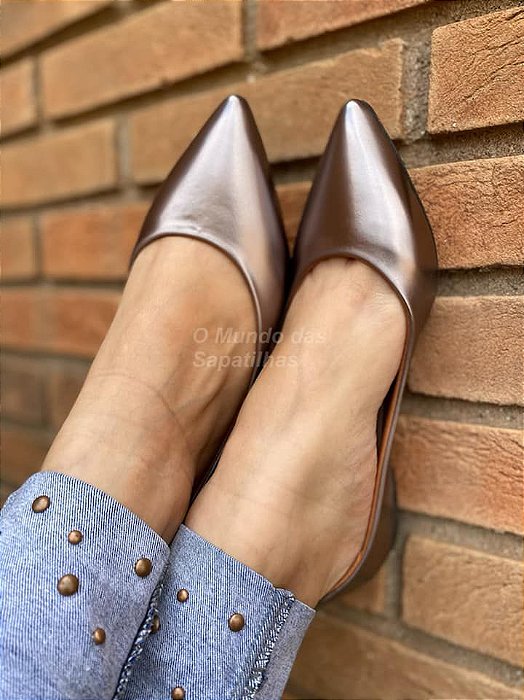 Sapatilha Metalizada Prata Onix