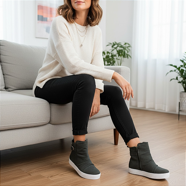 Bota Sanfonada Grafite Moletinho