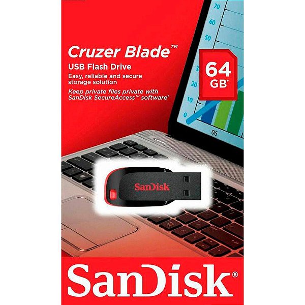 Pen Drive Sandisk Cruzer Blade 64GB