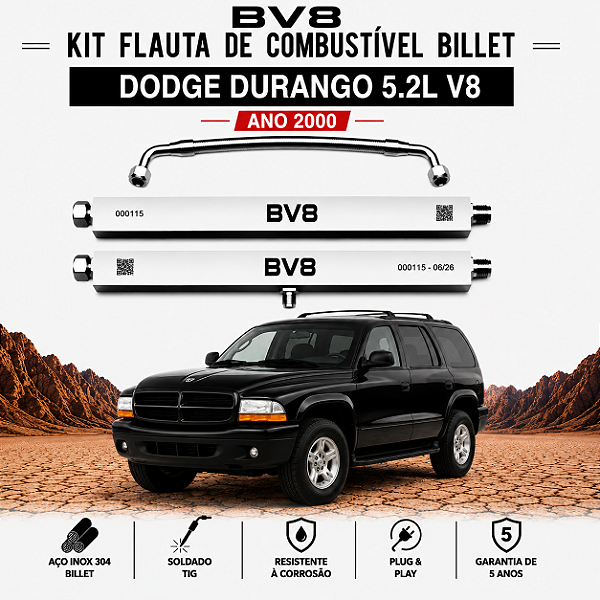 TRILHO DE COMBUSTIVEL BILLET - DODGE DURANGO 5.2L V8 -ANO 2000