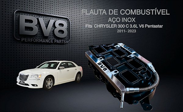 Flautas de Combustível em Aço Inox AN 06 - CHRYSLER 300C V6 3.6 PENTASTAR - (até 300cv)