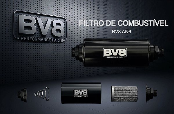 Filtro de combustível inox BV8 AN6