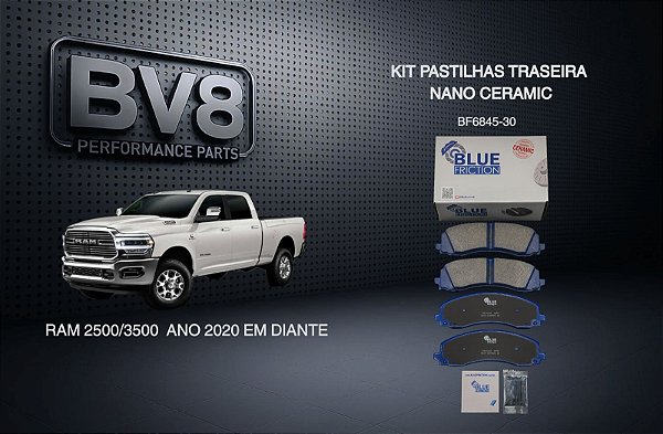 Pastilha de freio Traseira RAM 2500 e 3500 -BLUE NANO CERÂMICA 2020 EM DIANTE