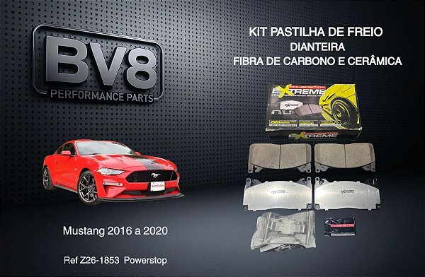 Pastilha de freio dianteira fibra de carbono e ceramica Ford Mustang 2016 a 2020 Powerstop