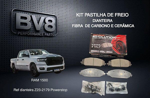 Pastilha de freio Dianteira RAM 1500 (USO SEVERO) CERÂMICA E CARBONO 2019/25 POWERSTOP