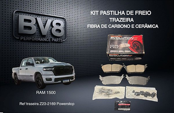 Pastilha de freio Traseira RAM 1500 (USO SEVERO) CERÂMICA E CARBONO 2019/25 POWERSTOP