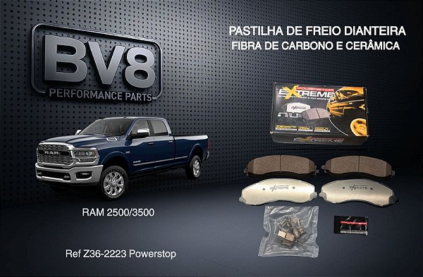 Pastilha de freio Dianteira RAM 2500 e 3500 (USO SEVERO) CERÂMICA E CARBONO 2019/2025 POWERSTOP
