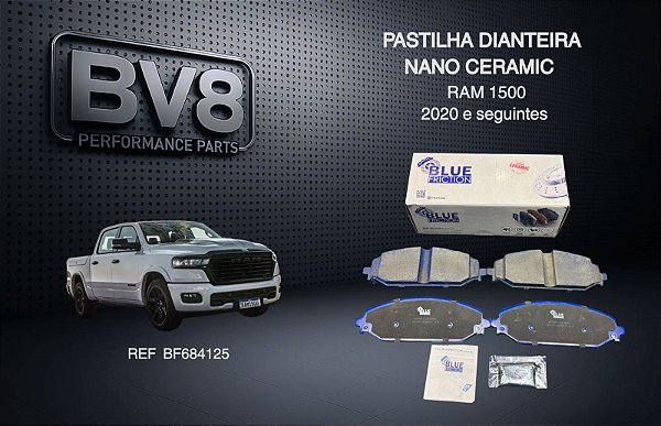 Pastilha de freio dianteira em Nano ceramic Blue- RAM1500 2020 EM DIANTE