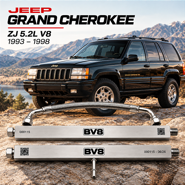 Flautas de Combustível BV8 BILLET Aço Inox - Jeep Grand Cherokee Wj V8 5.2l