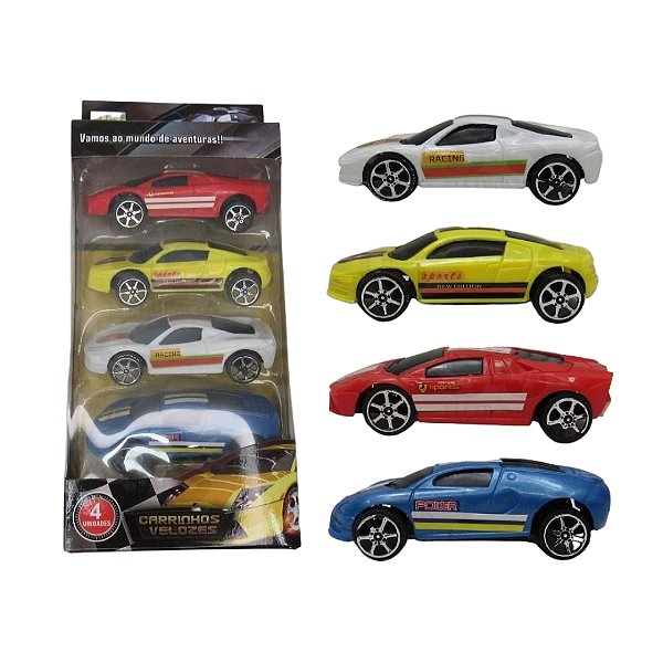 CARRINHOS FRICÇÃO 4 UNIDADES TOY  KING