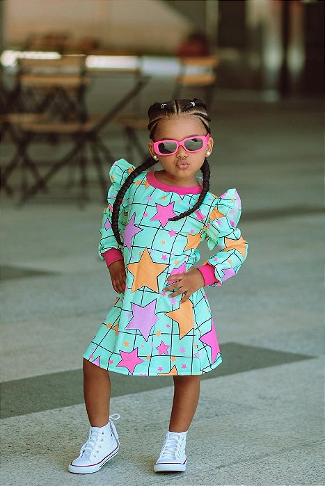 VESTIDO INFANTIL MENINA MANGA LONG ISABELLY