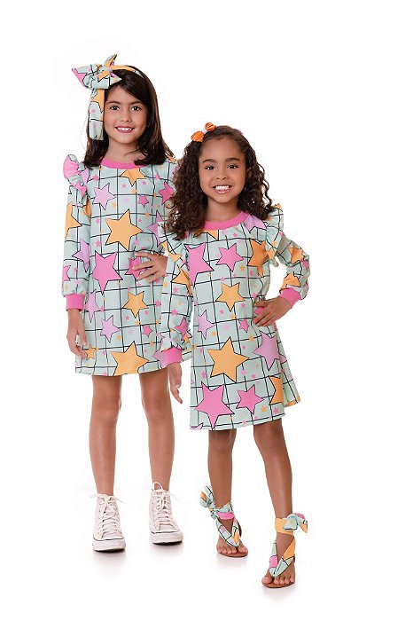 VESTIDO INFANTIL MENINA MANGA LONG ISABELLY