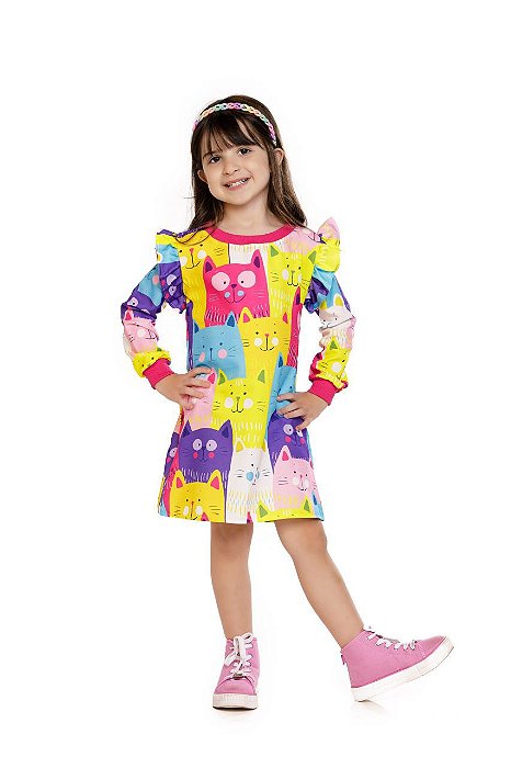 VESTIDO INFANTIL MENINA MANGA LONG MEL
