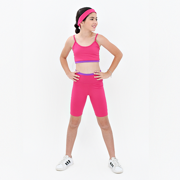 Conjunto Infantil Fitness Bermuda com Top Cecilia
