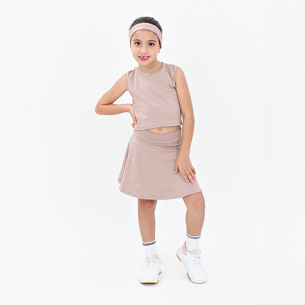 Conjunto Infantil Fitness Short Saia com Top Anna