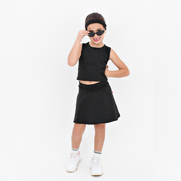 Conjunto Infantil Fitness Short Saia com Top Dany