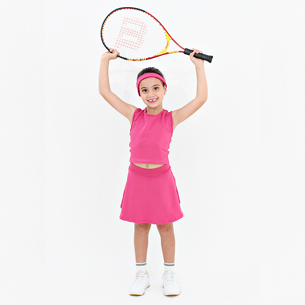 Conjunto Infantil Fitness Short Saia com Top Leide